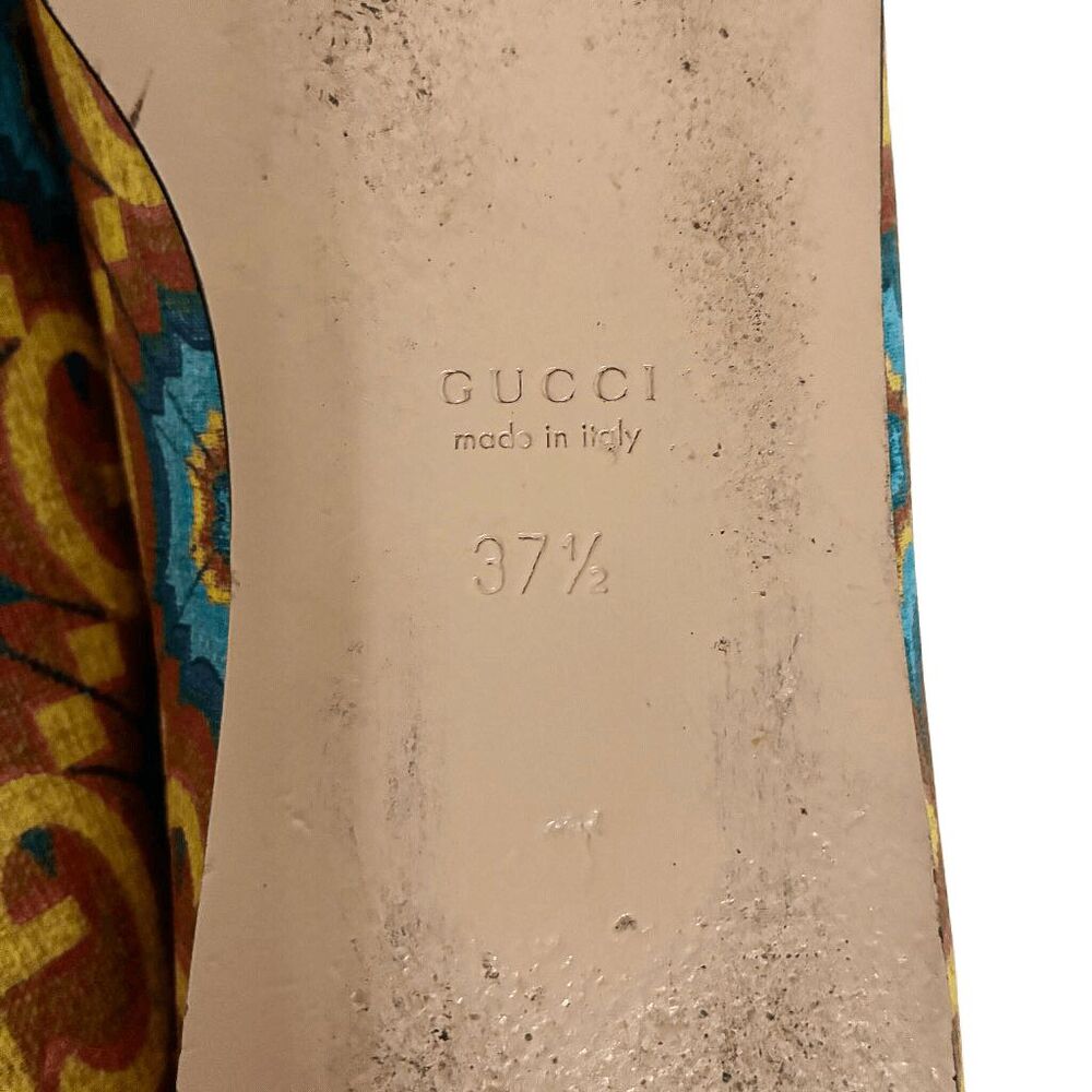 Gucci Liberty Horsebit GG Logo Ballet Flat Chain Strap Canvas Multicolor EU 37.5 - Picture 12 of 12
